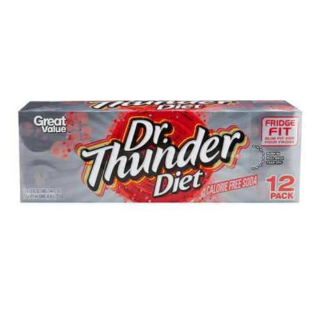 Great Value Dr. Thunder Diet Soda, 12 Fl. Oz., 12