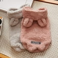 thumbnail image 5 of Yidarton Autumn and winter new dog clothes bear ears pet clothes solid color hooded plus velvet clothes Gray L, 5 of 7
