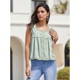 thumbnail image 6 of LMLYSoH Women Tank Top, Sleeveless Tops Square Neck Lace Trim Button Closure Summer Streetwear, 6 of 9