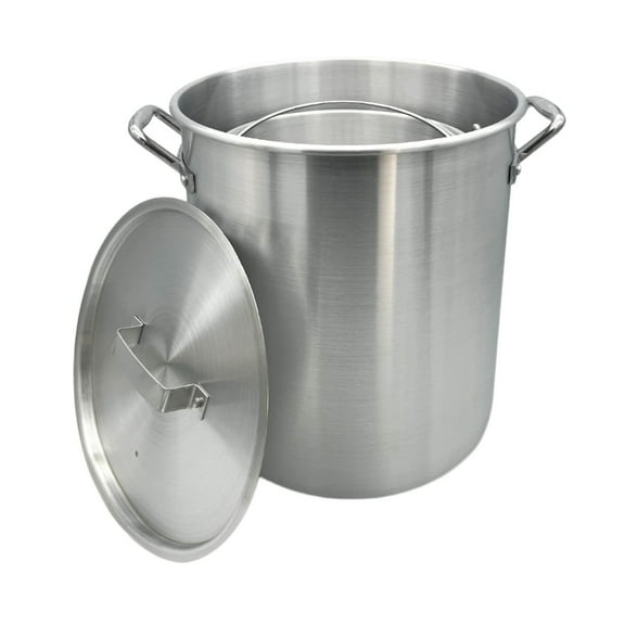 Nexgrill 30 Qt Aluminum Stock Pot – Heavy Duty Fryer Pot with Strainer Basket & Lid, Durable Side Handles, Perfect for Boiling & Frying Seafood, Crawfish, Chicken Wings and Much More – 630-0024
