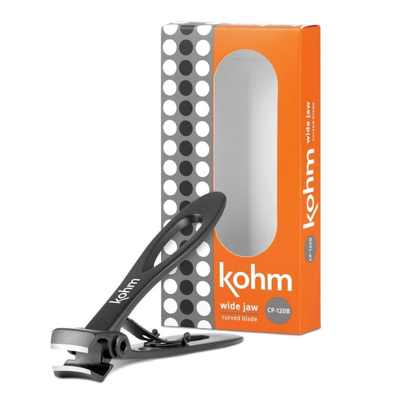 KOHM Nail clippers for Thick Nails - Heavy Duty Sharp Wide Mouth Professional Fingernail and Toenail clippers for Men Women Seniors Black