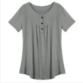 thumbnail image 1 of Blouse d'Été à Manches Courtes pour Femmes, T-shirt Décontracté Ample, Tunique, Grande Taille, 1 of 2