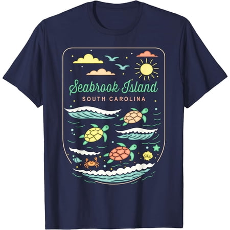 Seabrook Island SC Cute Beach Vacation Sea Turtle Lover T-Shirt, Birthday Gift
