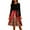Red, variant on Christmas Dresses for Women Women's Fashion Round Casual Slim Fit Christmas Print Large Swing Long Sleeve Dress for Holiday Party,Dark Green,L