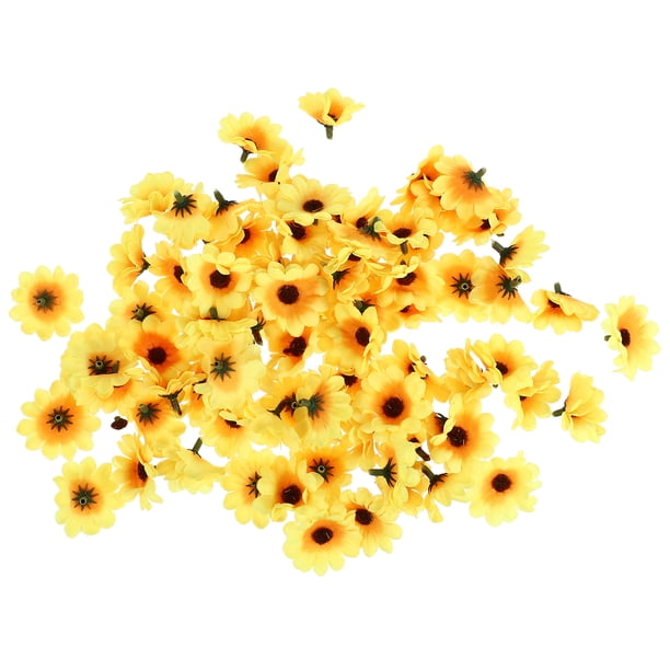 100 piezas de girasoles simulados, flores de imitación, accesorios de girasol, adornos florales