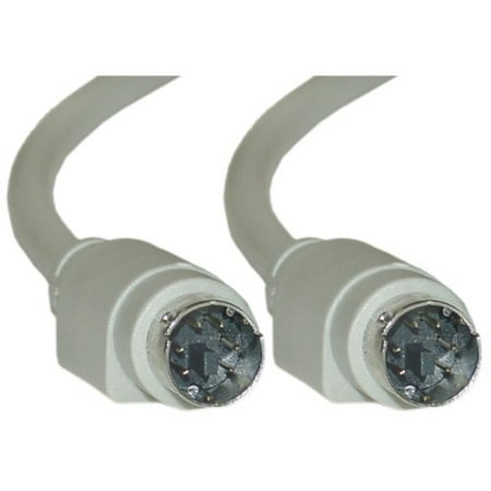 Male 2 Conductor - GadKo PS/2 Cable, Keyboard / Mouse, PS/2(MiniDin6) Male, 6 Conductor, Straight, 3 foot