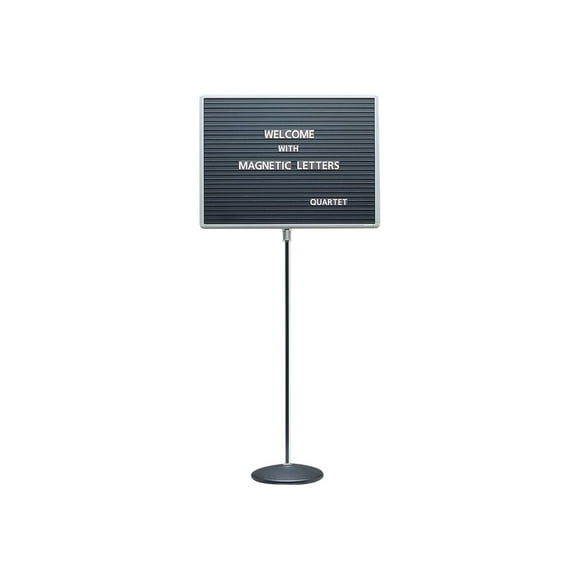 Quartet - Sign holder - floor-standing - 24.02 in x 18 in - magnetic - solid black - gray frame