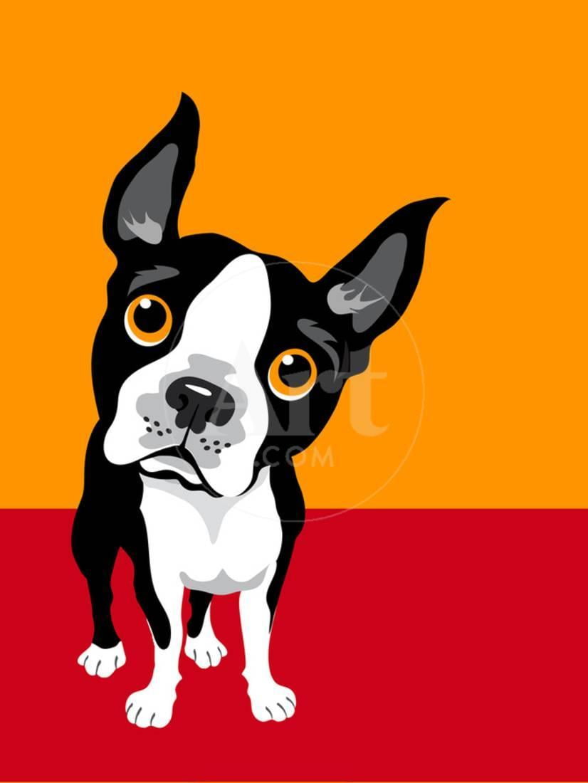Loyalty Jon Bertelli Boston Terrier Animals Dogs Humor Print Poster 18x18
