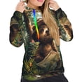 thumbnail image 4 of KLL Jungle Hat Bear for Womens Pullover Hoodie with Pocket Hooded Long Sleeve Shirts Sweatshirt for Women-Large, 4 of 7
