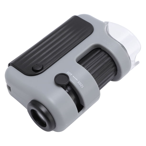 Microscopio Portátil De Mano, Microscopio De Bolsillo De Juguete Educativo Divertido De Gran Aumento 120x Con Luz LED Para Estudiantes De Laboratorio En El Aula