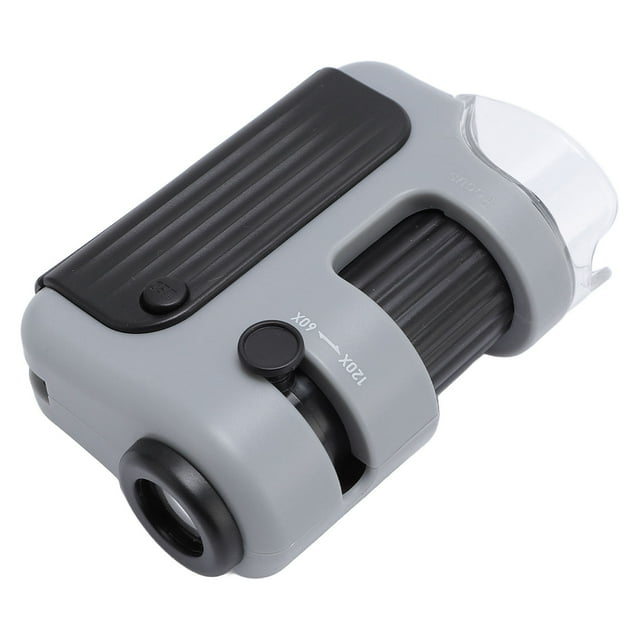 Microscopio Portátil De Mano, Microscopio De Bolsillo Divertido De Gran Aumento Con Luz LED 120x Para Estudiantes De Laboratorio En El Aula