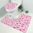 thumbnail image 2 of Pink Christmas Tree Pattern Bathroom Rugs Sets 3 Piece,Toilet Cover Set,Absorbent Non Slip Bathroom Mats Sets with U-Shaped Contour Rug Toilet Rug Set, 2 of 5