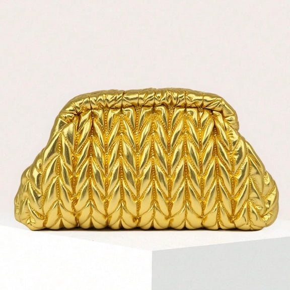 CHAOYUNYI Women's Polyurethane Clutch Handbag, Gold