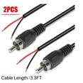 thumbnail image 5 of 2-Piece RCA to Bare Wire Speaker Cable, 3.3FT Speaker Wire Adapter to RCA with Copper Conductors Compatible with TV, CD DVD player, loudspeaker, stereo receiver, audio, and Video AV receiver, 5 of 6