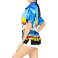 thumbnail image 3 of HAPPY BAY Women's Short Sleeve Tops Summer Hawaiian Overshirt XXL Seashore, Blue, 3 of 4