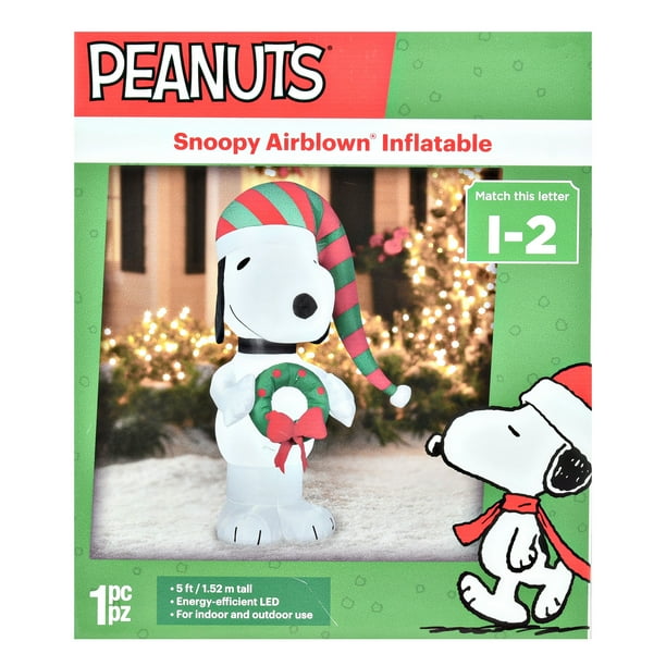 Peanuts 5 Snoopy Inflatable By Gemmy Industries Walmart Com Walmart Com