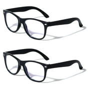 2 Pairs Kids Blue Light Blocking Glasses, Anti Eyestrain & UV Protection, Computer Gaming TV Phone Glasses for Boys Girls - Clear Lens Eye Glasses (Age 3-10)