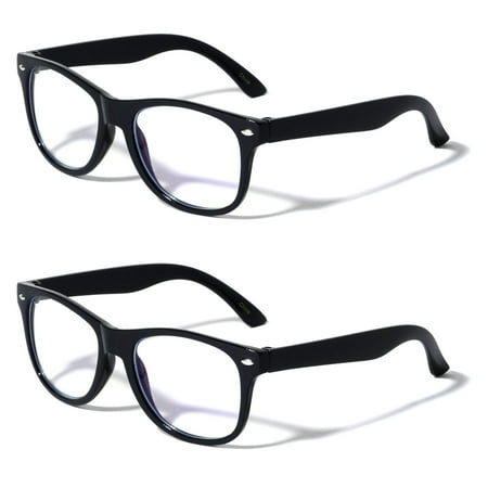 2 Pairs Kids Blue Light Blocking Glasses, Anti Eyestrain & UV Protection, Computer Gaming TV Phone Glasses for Boys Girls - Clear Lens Eye Glasses (Age 3-10)