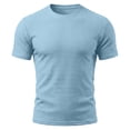 thumbnail image 2 of BRANROY Men's Short Sleeve T-Shirt Mesh - Ice Silk Breathable Lightweight Summer Casual Shirts for Men Cool Touch Pullover Top,Light Blue 3XL, 2 of 9
