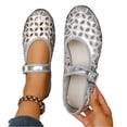 thumbnail image 3 of Willtoo Mary Jane Shoes Women, Hollow Flats for Women, Ballet Flats Shoes Round Toe Mary Jane Flats, Ankle Strap Spring Summer Shoes Dressy Comfortable, 3 of 7