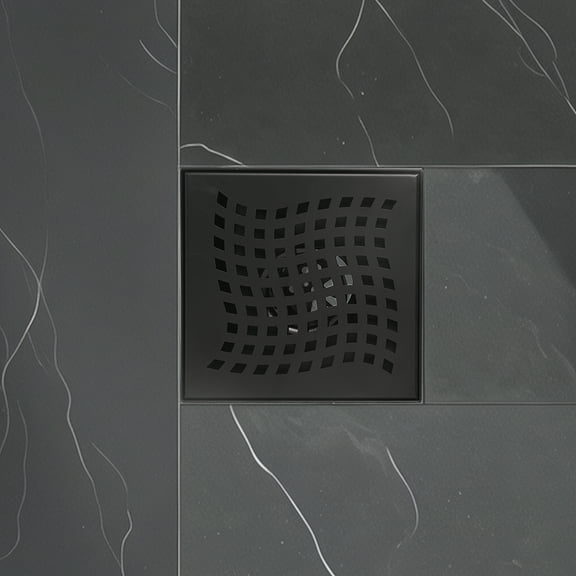 Dawot 6 inch Shower Drain, Square Shower Floor Drain with Removable Cover Grid Grate and Hair Strainer Long Brushed 304 Stainless Steel