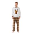 thumbnail image 3 of AIGUR Christmas Family Pajamas Matching Set Long Sleeve Elk Print Tops and Plaid Pants Sleepwear, 3 of 11
