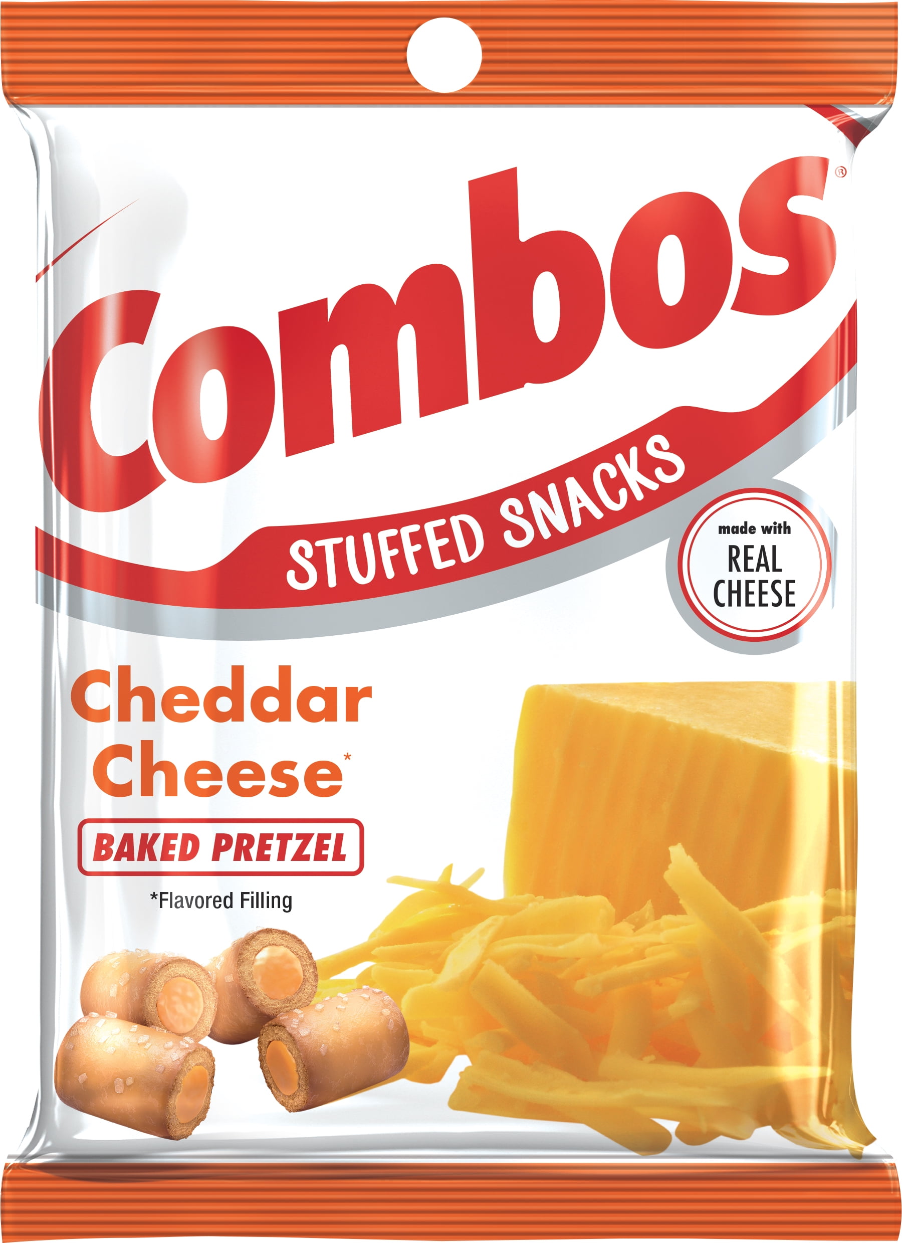 COMBOS Cheddar Cheese Pretzel Baked Snacks, 6.3 Ounce Bag