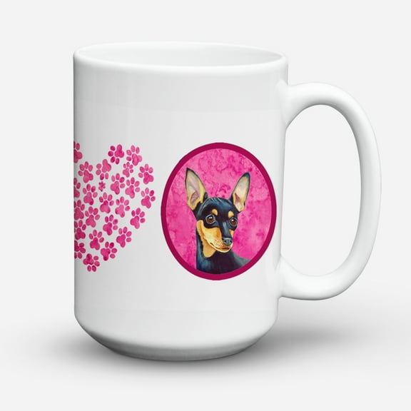 Carolines Treasures LH9380PK-CM15 Pink Min Pin Coffee Mug 15 oz 15 ounce multicolor