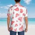 thumbnail image 3 of Lsque Pink Hearts pattern Hawaiian Shirt for Men, Unisex Summer Beach Casual Short Sleeve Button Down Shirts-Small, 3 of 9
