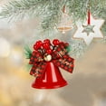 thumbnail image 6 of Lilgiuy Christmas Bell Ornaments, Rustic Christmas Hanging Decor Bells, Xmas Tree Hanging Decorations Bells with Berry and Bow for Crafts Holiday Party Favors Supplies, 2.6×4.7in(Red), 6 of 6