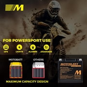 Motobatt MBTX12UHD 12V, 14Ah - QuadFlex 4 Terminal Non-Spillable AGM Battery, 210 CCA