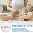 thumbnail image 4 of Peine de acero inoxidable para mascotas, para gatos y perros, peine relajante para gatos y perros (rosa), 4 of 5