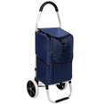 thumbnail image 2 of Tcbosik Foldable Grocery Cart on Wheels - Rolling Cart with Removable Bag - Portable Shopping Trolley - Blue, 2 of 11
