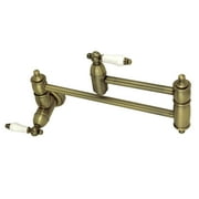Kingston Brass Restoration Wall Mounted Pot Filler Faucet Antique Brass