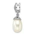 thumbnail image 2 of 925 Sterling Silver Rhodium-plated With Diamond and FWC Pearl Pendant; for Adults and Teens; for Women and Men, 2 of 4