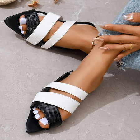 

XDDST Flat Woman Summer Shoes Ladies Flat Shoes Summer Fashion Beach Shoes Outer Wear Sandals Women Black