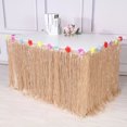 thumbnail image 6 of CSCHome Hawaiian Themed Party Table Skirt Durable Plastic Grass Table Skirts Tropical Theme Decor, 6 of 8