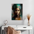 thumbnail image 2 of Elephant Stock African Grace Wall Art - Vertical Canvas Wall Art - Living Room Wall Decor - People Canvas - Teal And Brown Decor - 16" x 24", 2 of 8