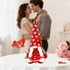 thumbnail image 5 of Muñeca sin rostro con forma de corazón rojo para San Valentín | Adorno de tela iluminado para escritorio | 23 x 10 x 5 cm | Decoración navideña Qixi para el hogar | Figura decorativa con brillo suave, 5 of 6