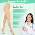 thumbnail image 4 of MARTINE MALL 1 Pair Beige L Size 20-30 mmHg Compression Pantyhose Medical Footless Compression Stockings for Women,Pregnant, Teacher, Doctor, 4 of 6