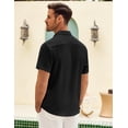thumbnail image 5 of COOFANDY Mens Short Sleeve Dress Shirts Casual Summer Button Down Shirt with Pocket, 5 of 7