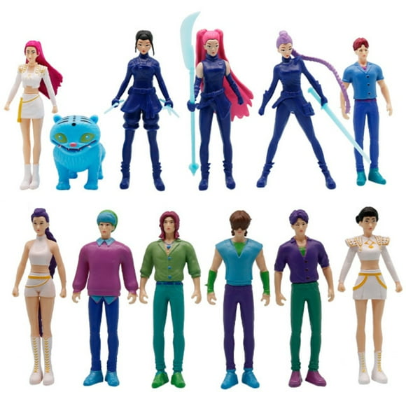 12-Piece KPOP Girl Group PVC Cake Toppers Set - 3 Inch Detachable Mini Figures with Diverse Poses, Ideal for 8-12 Inch Cakes/Cupcakes, Birthday Party Decorations, Tabletop Displays, and Gifts for
