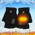 thumbnail image 2 of Winter Sports Knitted Warm Convertible Mittens for Men with Flip Top Fingerless Design for Cold Weather, 2 of 5