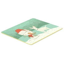 White Bull Terrier Snowman Christmas Kitchen or Bath Mat 24x36