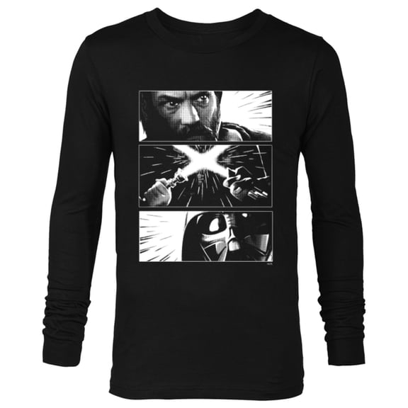 Star Wars Obi-Wan Kenobi Jedi vs Sith Battle Panels - Long Sleeve T-Shirt for Men - Customized-Black