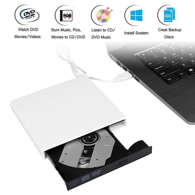 Lecteur DVD Externe TSV USB 2.0 Transmission Portable DVD CD +/-RW Écrivain/brûleur/écrivain ROM pour Mac OS/Win10