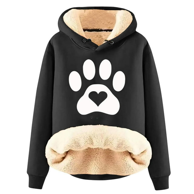 DPTALR Sweat à Capuche d'Hiver Chaud pour Femmes avec Poche Manches Longues