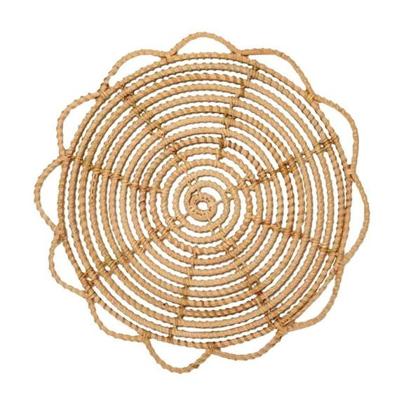 Boho Wall Basket Decor - Seagrass Rattan Wicker Wall Decor Round Handmade Hanging Rustic Flat Elegant Wall Art for Farmhouse Living Rooms Bedrooms Display Table Settings Kitchen Home Harlik