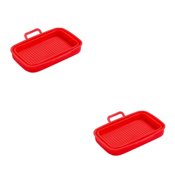 Toystoory Bandeja para freidora para hornear Suministros para hornear Resistencia al calor Lavable Accesorios para el hogar DIY Prop Multicolor Rojo 2Conjunto