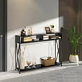 thumbnail image 4 of Gymax Console Table with Open Shelf and Storage Compartments Steel Frame Black, 4 of 9